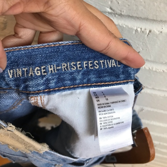 AMERICAN EAGLE OUTFITTERS vintage high rise festival denim shorts - Picture 4 of 4